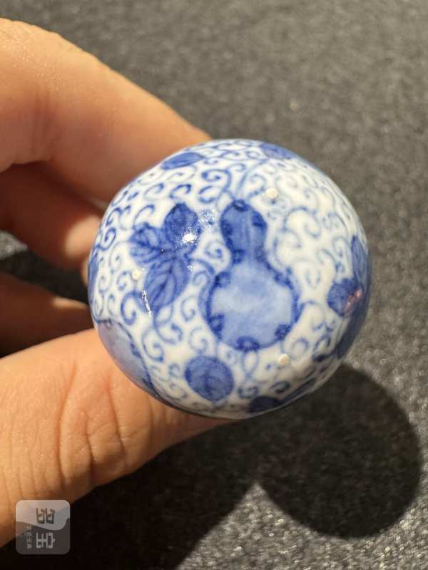 清晚期 青花矾红福禄万代纹葫芦一对 - 图6